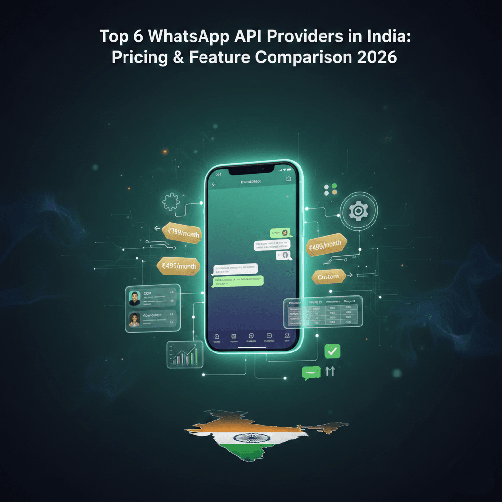 Top 6 Best WhatsApp API Providers in India: Pricing & Feature Comparison 2026 - Blog Hero Image
